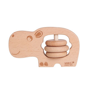 iWood Wooden Rattle Hippo 6m+