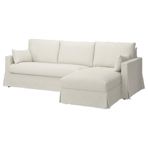 HYLTARP 3-seat sofa w chaise longue, right, Gransel natural