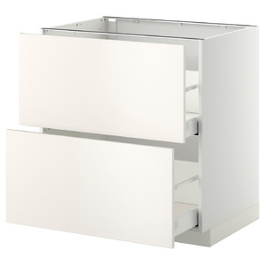METOD / MAXIMERA Base cb 2 fronts/2 high drawers, white, Veddinge white, 80x60 cm