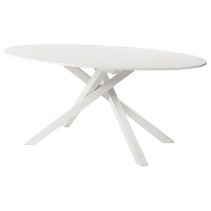 MARIEDAMM Table, white/stone effect white, 180x100 cm