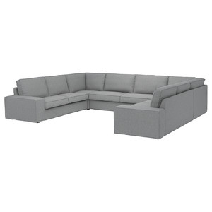 KIVIK U-shaped sofa, 7-seat, Tibbleby beige/grey