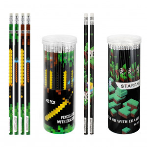Starpak Pencil with Eraser Pixel Game 48pcs
