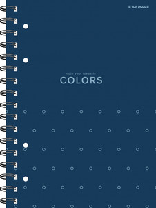 Spiral Notebook Squared A4 100 Pages Top 2000 Colors, blue, 5pcs