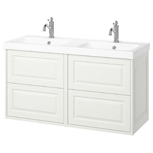 TÄNNFORSEN / ORRSJÖN Wash-stand/wash-basin/taps, white, 122x49x74 cm