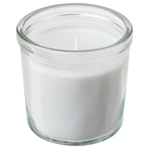 ADLAD Scented candle in glass, Scandinavian Woods/white, 20 hr