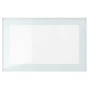 GLASSVIK Glass door, white/light green clear glass, 60x38 cm