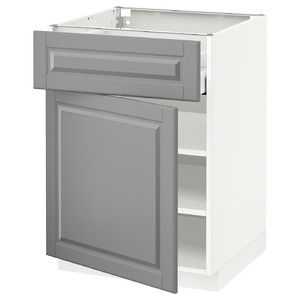 METOD / MAXIMERA Base cabinet with drawer/door, white/Bodbyn grey, 60x60 cm