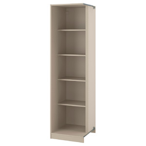 PAX Add-on corner unit with 4 shelves, beige, 53x58x201 cm