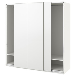 PAX / HASVIK Wardrobe, white/white, 200x66x201 cm