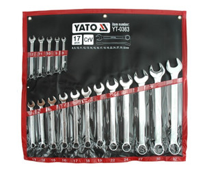 Yato Combination Ratchet Spanner Set 17pcs 8-32mm
