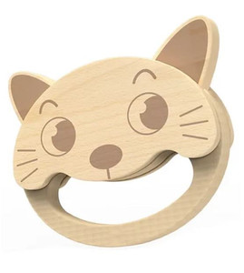 iWood Wooden Rattle Cat 6m+