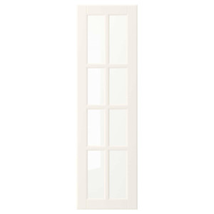 BODBYN Glass door, off-white, 30x100 cm