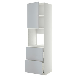 METOD / MAXIMERA Hi cab f ov w dr/2 frnts/2 hi drwrs, white/Veddinge grey, 60x60x220 cm