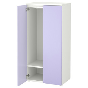 SMÅSTAD / PLATSA Wardrobe, white/lilac, 60x42x123 cm