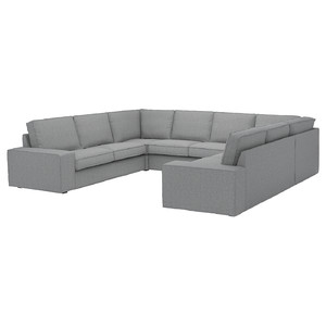 KIVIK U-shaped sofa, 6 seat, Tibbleby beige/grey