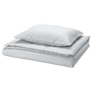 PILTANDVINGE Duvet cover and pillowcase, grey, 150x200/50x60 cm