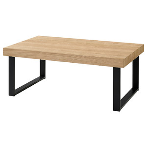 TARSELE Coffee table, oak veneer/black, 114x72 cm