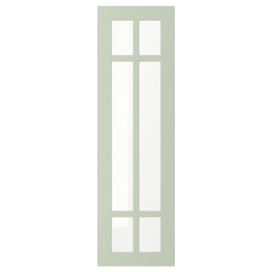 STENSUND Glass door, light green, 30x100 cm