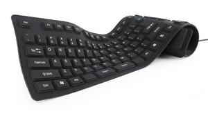 KB-109F-B Flexible keyboard, USB + PS/2 combo, black color, US layout