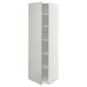 METOD High cabinet with shelves, white/Havstorp light grey, 60x60x200 cm