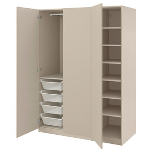 PAX / FORSAND Wardrobe combination, grey-beige/grey-beige, 150x60x201 cm