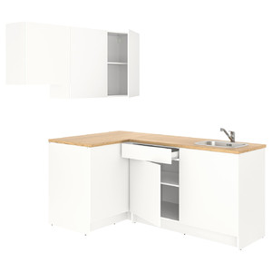 KNOXHULT Corner kitchen, white, 182x183x220 cm