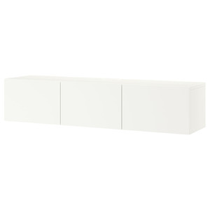 BESTÅ TV bench with doors, white, Lappviken white, 180x42x38 cm