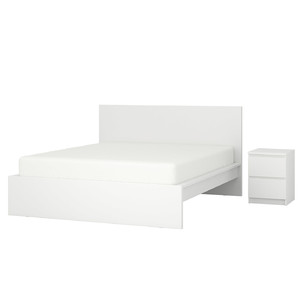 MALM Bedroom furniture, set of 2, white, 160x200 cm