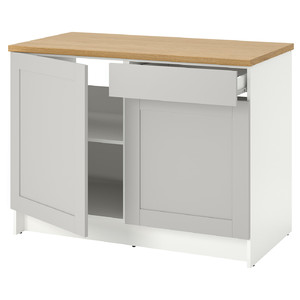 KNOXHULT Base cabinet with doors and drawer, grey, 120 cm