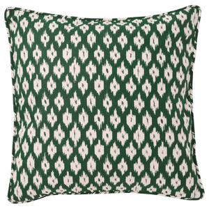 SKÅNEFIBBLA Cushion cover, green/white, 50x50 cm