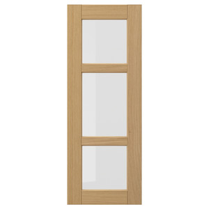 FORSBACKA Glass door, oak, 30x80 cm