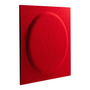 Decorative Wall Panel 30 x 30 cm, felt, circle square, raspberry red