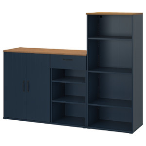 SKRUVBY Storage combination, black-blue, 180x140 cm