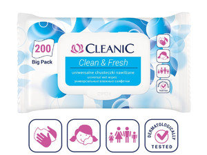 Cleanic Universal Wet Wipes Clean & Fresh 200-pack