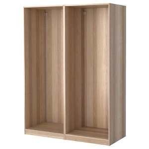 PAX 2 wardrobe frames, white stained oak, 150x58x201 cm