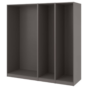 PAX 3 wardrobe frames, dark grey, 200x58x201 cm