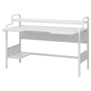 FREDDE Gaming desk, white, 140x74x73 cm