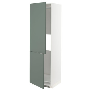 METOD Hi cab f fridge or freezer w 2 drs, white/Bodarp grey-green, 60x60x200 cm