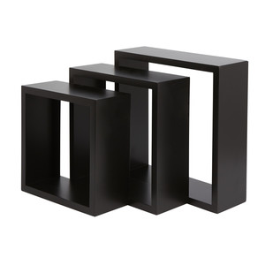 Form Wall Shelves Rigga Set of 3, black