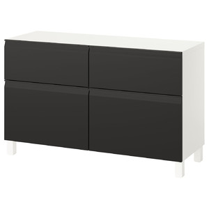 BESTÅ Storage combination w doors/drawers, white Hammarsmed/Stubbarp/anthracite, 120x42x74 cm