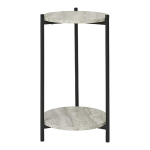 Side Table Leuven, travertine, black