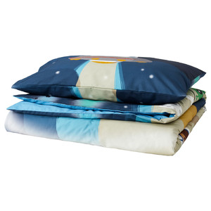 AFTONSPARV Duvet cover and pillowcase, space/blue, 150x200/50x60 cm