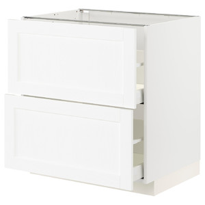 METOD/MAXIMERA Base cb 2 frnts/2 low/1 md/1 hi drw, white Enköping/white wood effect, 80x60 cm