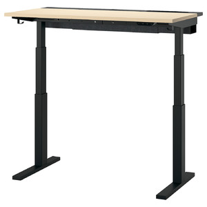 MITTZON Desk sit/stand, electric birch veneer/black, 120x60 cm