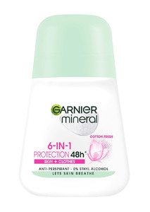 Garnier Mineral Anti-Perspirant Deodorant Roll-on 6in1 Protection 48h Cotton Fresh 50ml