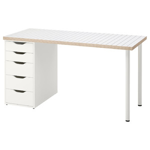 LAGKAPTEN / ALEX Desk, white anthracite/white, 120x60 cm