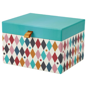 BUSENKEL Jewellery box with compartments, harlequin pattern/multicolour