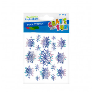 Craft Christmas Foam Stickers Snowflakes 34pcs