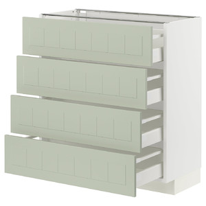 METOD / MAXIMERA Base cab 4 frnts/4 drawers, white/Stensund light green, 80x37 cm