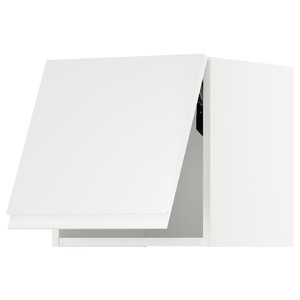 METOD Wall cabinet horizontal w push-open, white/Voxtorp high-gloss/white, 40x40 cm